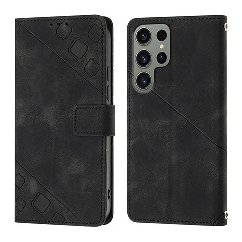 Funda de Cuero Cartera con Soporte Carcasa YB1 para Samsung Galaxy S23 Ultra 5G Negro