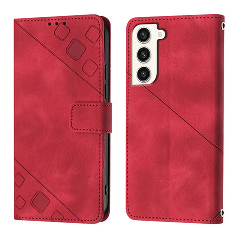 Funda de Cuero Cartera con Soporte Carcasa YB1 para Samsung Galaxy S25 5G Rojo