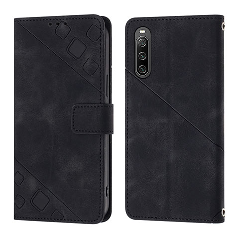 Funda de Cuero Cartera con Soporte Carcasa YB1 para Sony Xperia 10 IV Negro