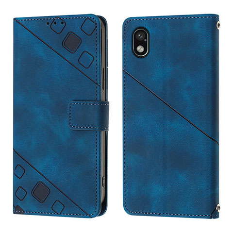 Funda de Cuero Cartera con Soporte Carcasa YB1 para Sony Xperia Ace III Azul