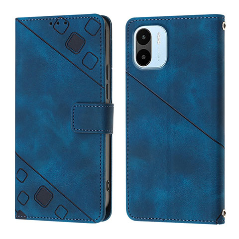 Funda de Cuero Cartera con Soporte Carcasa YB1 para Xiaomi Poco C50 Azul