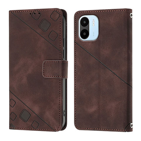 Funda de Cuero Cartera con Soporte Carcasa YB1 para Xiaomi Poco C50 Marron