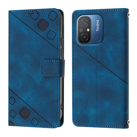 Funda de Cuero Cartera con Soporte Carcasa YB1 para Xiaomi Poco C55 Azul