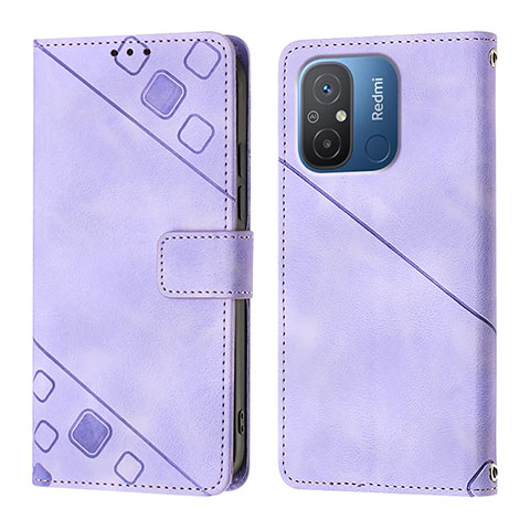 Funda de Cuero Cartera con Soporte Carcasa YB1 para Xiaomi Poco C55 Morado