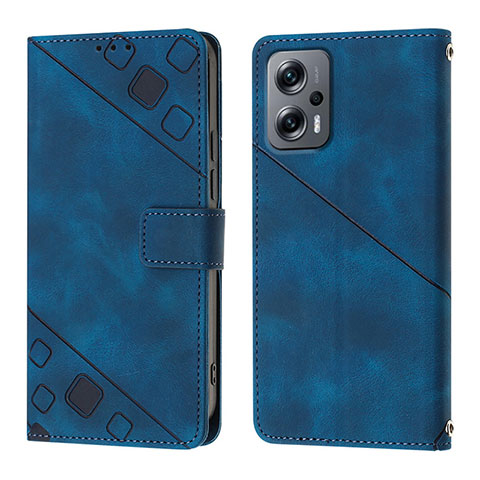 Funda de Cuero Cartera con Soporte Carcasa YB1 para Xiaomi Poco X4 GT 5G Azul