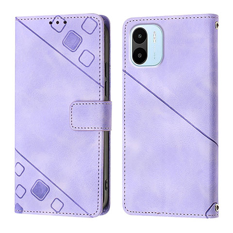 Funda de Cuero Cartera con Soporte Carcasa YB1 para Xiaomi Redmi A2 Morado