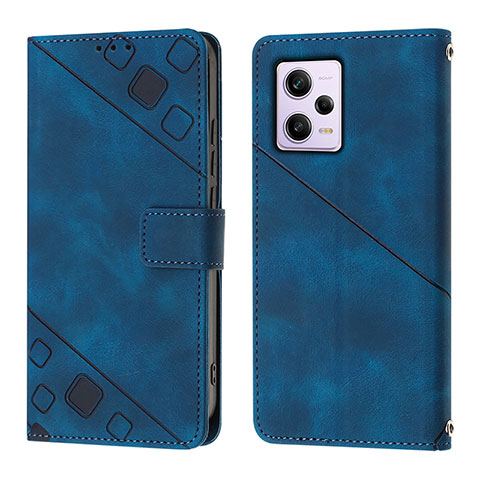 Funda de Cuero Cartera con Soporte Carcasa YB1 para Xiaomi Redmi Note 12 Pro 5G Azul