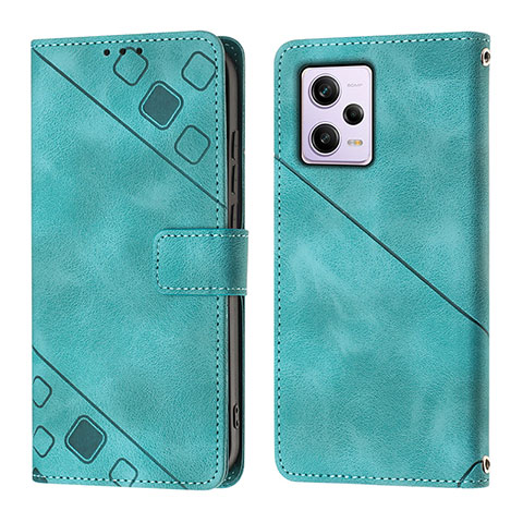 Funda de Cuero Cartera con Soporte Carcasa YB1 para Xiaomi Redmi Note 12 Pro 5G Verde