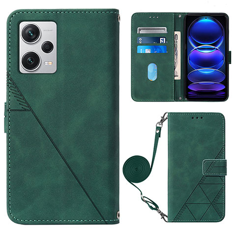 Funda de Cuero Cartera con Soporte Carcasa YB1 para Xiaomi Redmi Note 12 Pro+ Plus 5G Verde