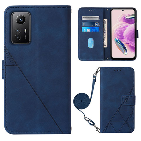 Funda de Cuero Cartera con Soporte Carcasa YB1 para Xiaomi Redmi Note 12S Azul