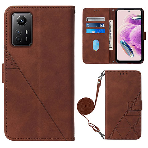 Funda de Cuero Cartera con Soporte Carcasa YB1 para Xiaomi Redmi Note 12S Marron