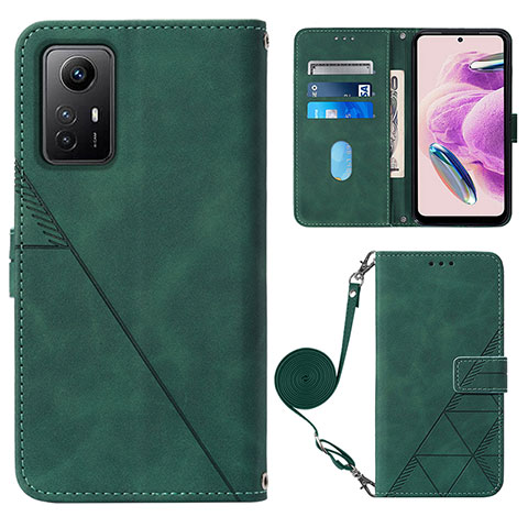 Funda de Cuero Cartera con Soporte Carcasa YB1 para Xiaomi Redmi Note 12S Verde