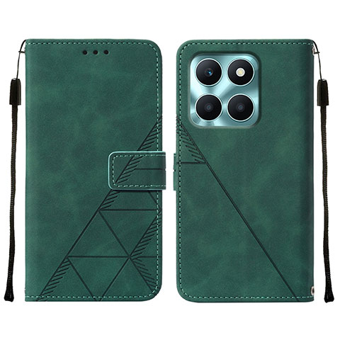 Funda de Cuero Cartera con Soporte Carcasa YB2 para Huawei Honor X6a Verde