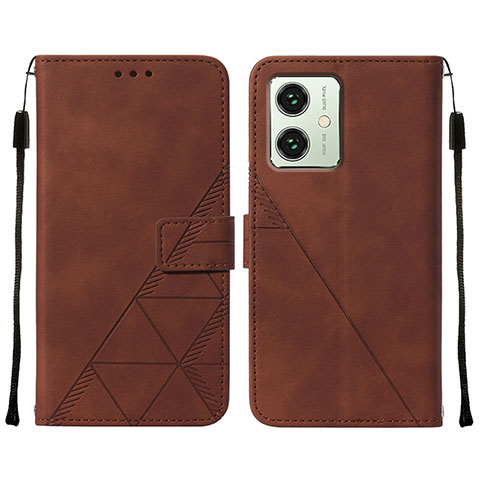 Funda de Cuero Cartera con Soporte Carcasa YB2 para Motorola Moto G54 5G Marron