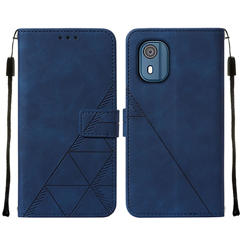 Funda de Cuero Cartera con Soporte Carcasa YB2 para Nokia C02 Azul