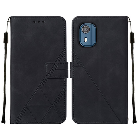 Funda de Cuero Cartera con Soporte Carcasa YB2 para Nokia C02 Negro