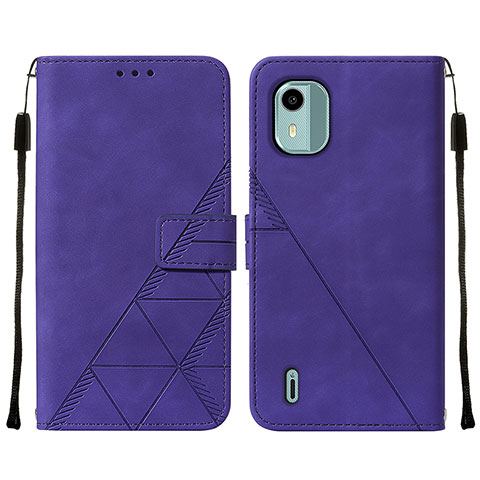 Funda de Cuero Cartera con Soporte Carcasa YB2 para Nokia C12 Morado