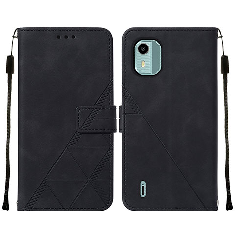 Funda de Cuero Cartera con Soporte Carcasa YB2 para Nokia C12 Negro