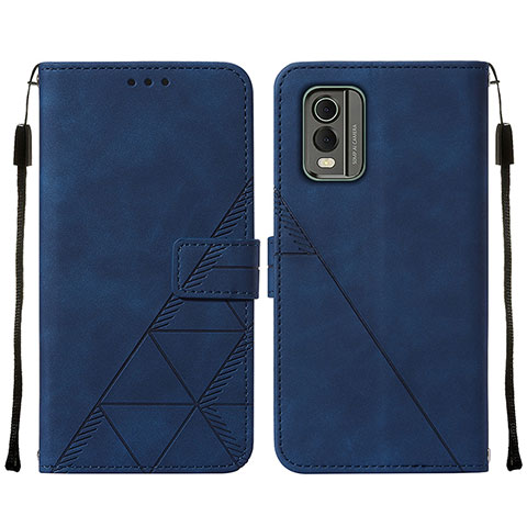 Funda de Cuero Cartera con Soporte Carcasa YB2 para Nokia C210 Azul