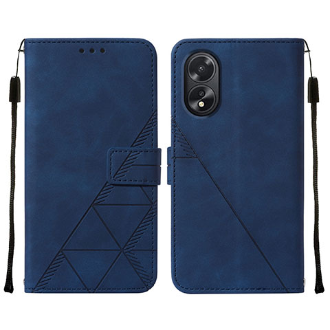 Funda de Cuero Cartera con Soporte Carcasa YB2 para Oppo A18 Azul