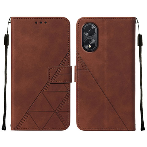 Funda de Cuero Cartera con Soporte Carcasa YB2 para Oppo A18 Marron