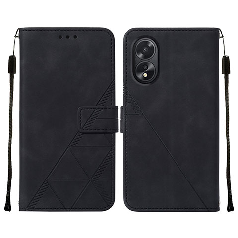 Funda de Cuero Cartera con Soporte Carcasa YB2 para Oppo A18 Negro