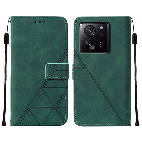 Funda de Cuero Cartera con Soporte Carcasa YB2 para Xiaomi Mi 13T 5G Verde