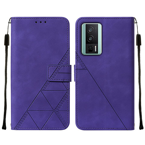 Funda de Cuero Cartera con Soporte Carcasa YB2 para Xiaomi Poco F5 Pro 5G Morado