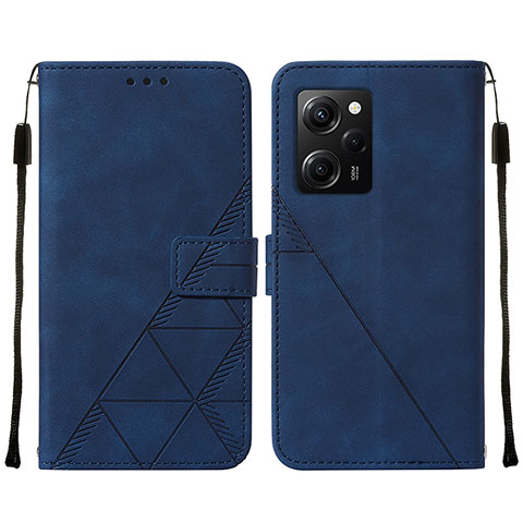 Funda de Cuero Cartera con Soporte Carcasa YB2 para Xiaomi Poco X5 Pro 5G Azul