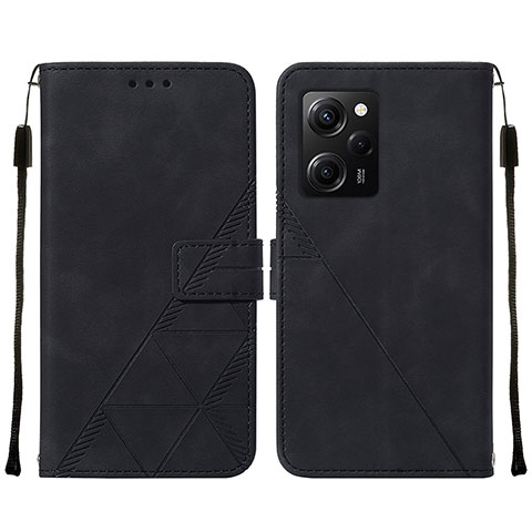 Funda de Cuero Cartera con Soporte Carcasa YB2 para Xiaomi Poco X5 Pro 5G Negro