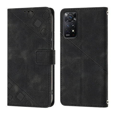 Funda de Cuero Cartera con Soporte Carcasa YB2 para Xiaomi Redmi Note 11 Pro 4G Negro