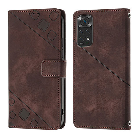 Funda de Cuero Cartera con Soporte Carcasa YB2 para Xiaomi Redmi Note 11S 4G Marron