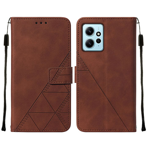 Funda de Cuero Cartera con Soporte Carcasa YB2 para Xiaomi Redmi Note 12 4G Marron