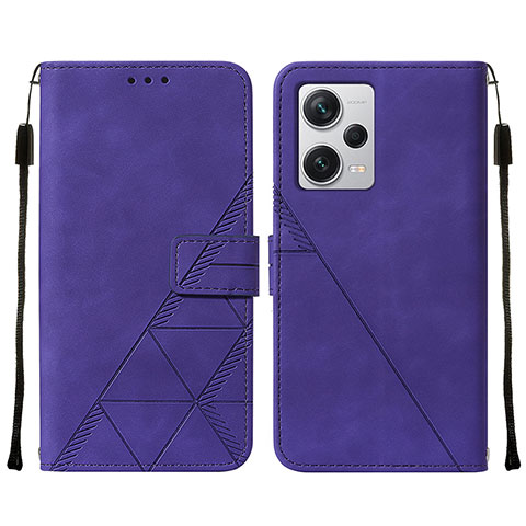 Funda de Cuero Cartera con Soporte Carcasa YB2 para Xiaomi Redmi Note 12 Explorer Morado