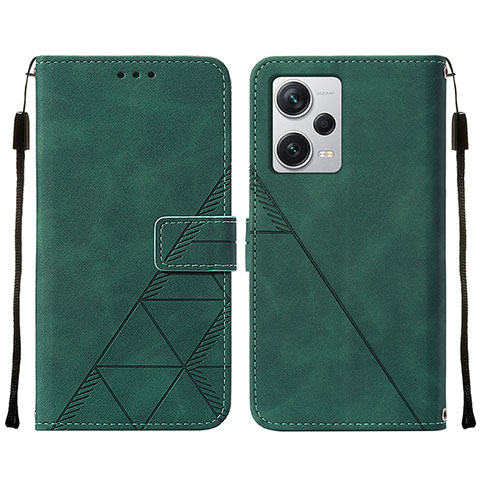 Funda de Cuero Cartera con Soporte Carcasa YB2 para Xiaomi Redmi Note 12 Explorer Verde