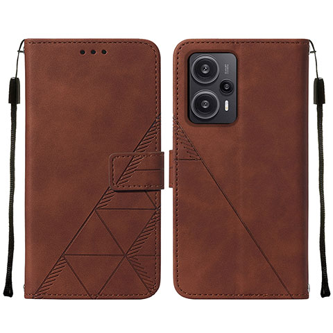 Funda de Cuero Cartera con Soporte Carcasa YB2 para Xiaomi Redmi Note 12 Turbo 5G Marron