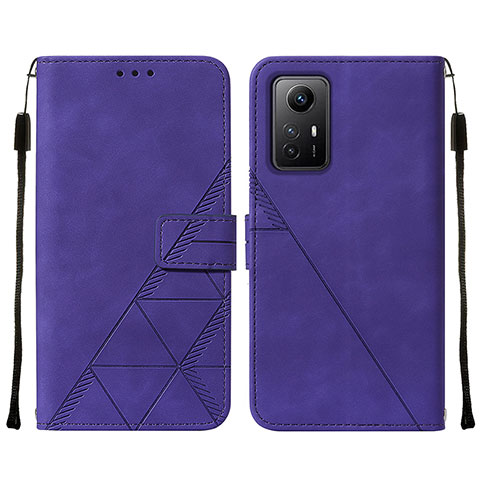 Funda de Cuero Cartera con Soporte Carcasa YB2 para Xiaomi Redmi Note 12S Morado