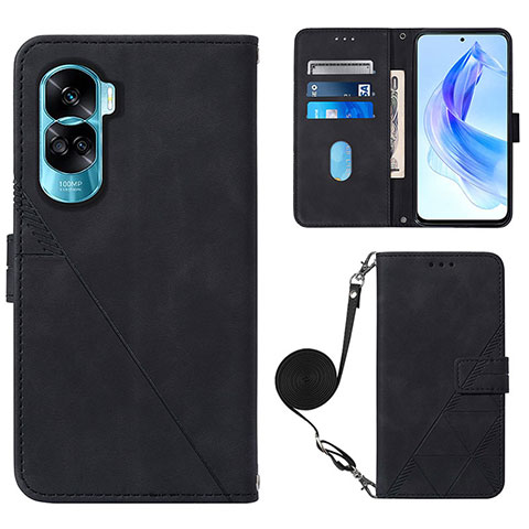 Funda de Cuero Cartera con Soporte Carcasa YB3 para Huawei Honor 90 Lite 5G Negro