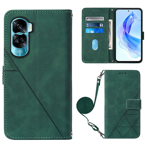 Funda de Cuero Cartera con Soporte Carcasa YB3 para Huawei Honor 90 Lite 5G Verde