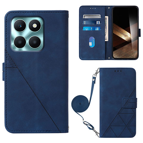 Funda de Cuero Cartera con Soporte Carcasa YB3 para Huawei Honor X8b Azul