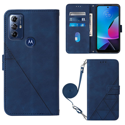 Funda de Cuero Cartera con Soporte Carcasa YB3 para Motorola Moto G Play Gen 2 Azul