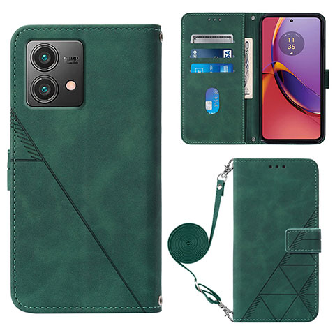 Funda de Cuero Cartera con Soporte Carcasa YB3 para Motorola Moto G84 5G Verde