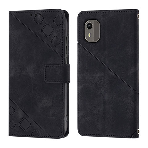 Funda de Cuero Cartera con Soporte Carcasa YB3 para Nokia C12 Negro