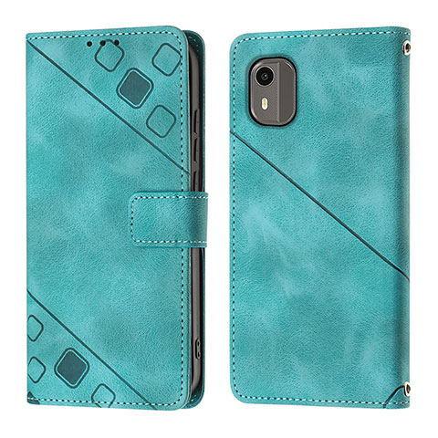 Funda de Cuero Cartera con Soporte Carcasa YB3 para Nokia C12 Verde