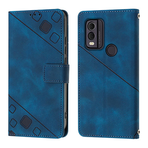 Funda de Cuero Cartera con Soporte Carcasa YB3 para Nokia C22 Azul