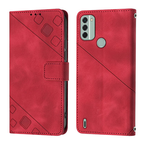 Funda de Cuero Cartera con Soporte Carcasa YB3 para Nokia C31 Rojo