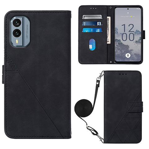 Funda de Cuero Cartera con Soporte Carcasa YB3 para Nokia X30 5G Negro