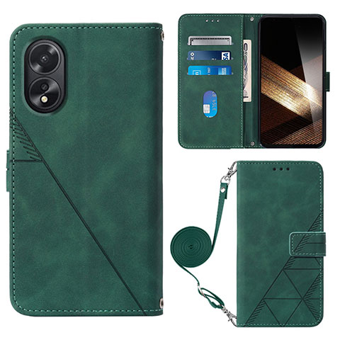 Funda de Cuero Cartera con Soporte Carcasa YB3 para Oppo A18 Verde