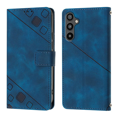 Funda de Cuero Cartera con Soporte Carcasa YB3 para Samsung Galaxy A34 5G Azul