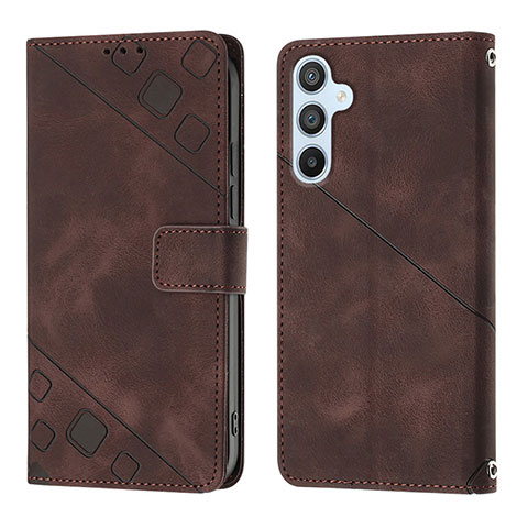 Funda de Cuero Cartera con Soporte Carcasa YB3 para Samsung Galaxy A54 5G Marron